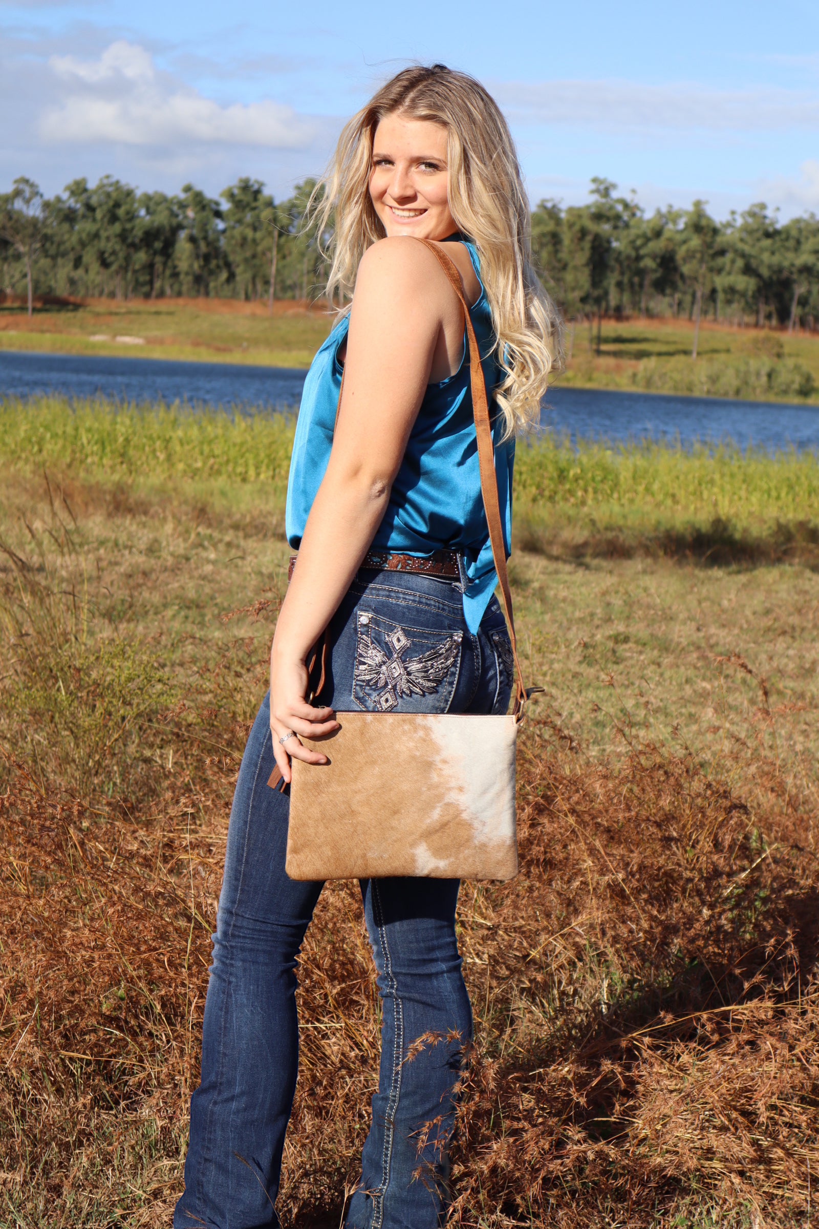 Cowhide crossbody outlet bags