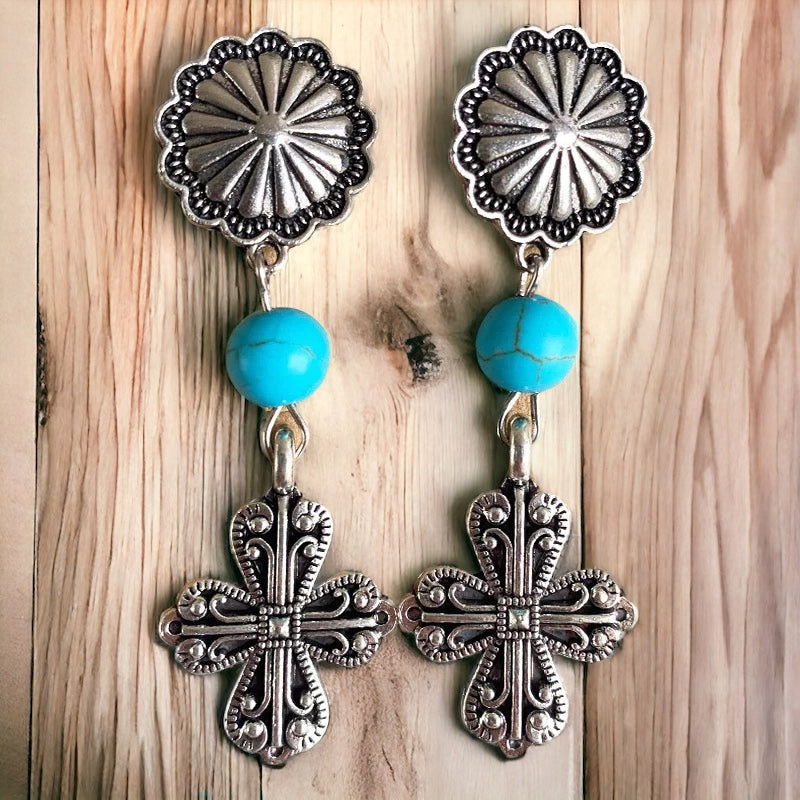 Cross Dangle Earrings