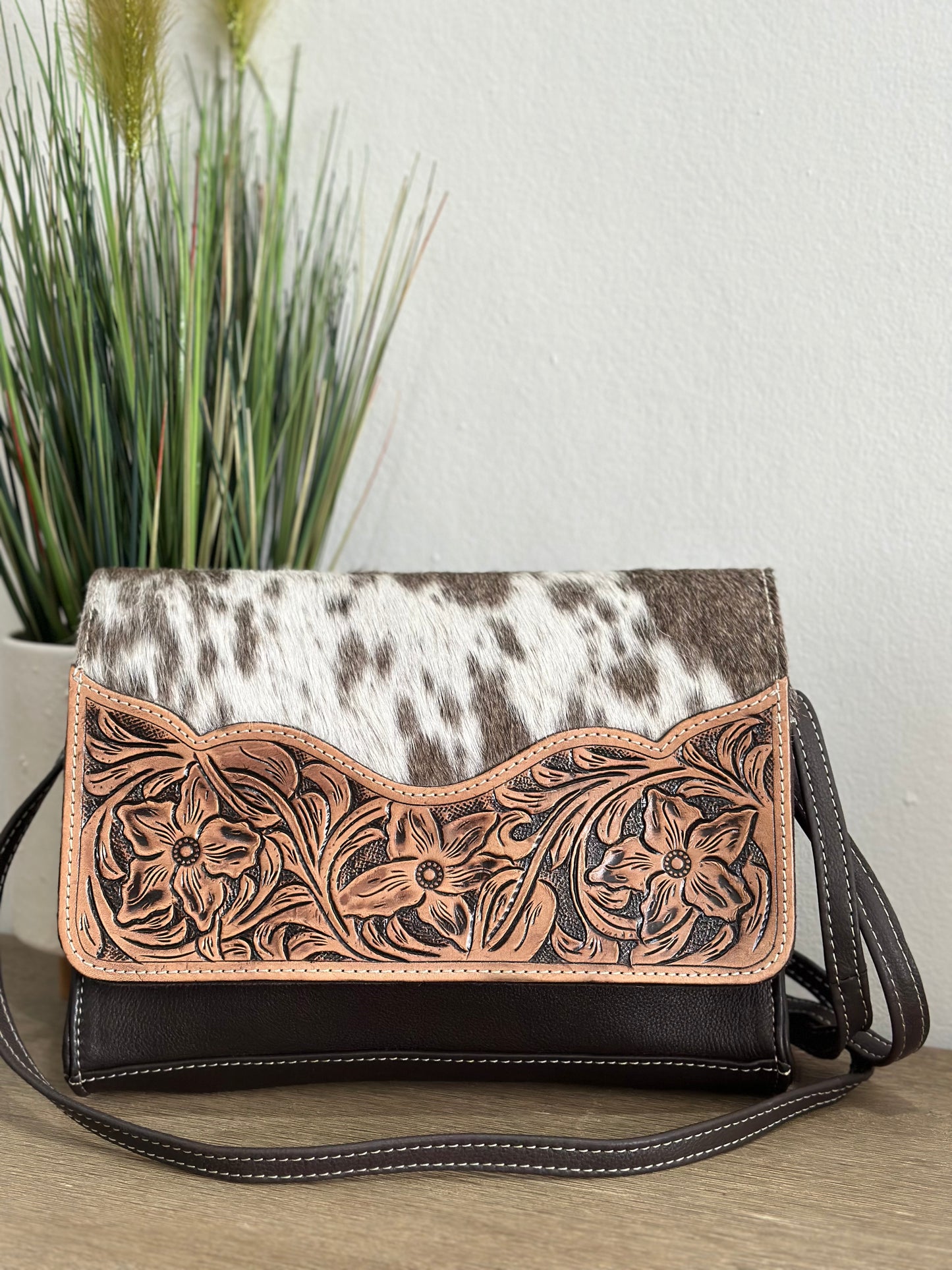 ABBY - Leather Tooled Crossbody Bag # 2