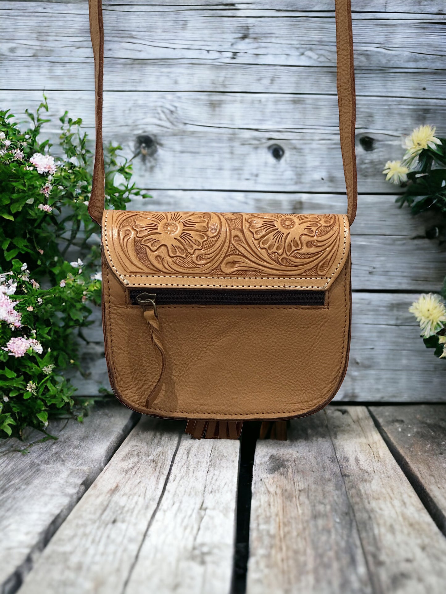 ANDY - Leather Tooled Crossbody Bag # 1