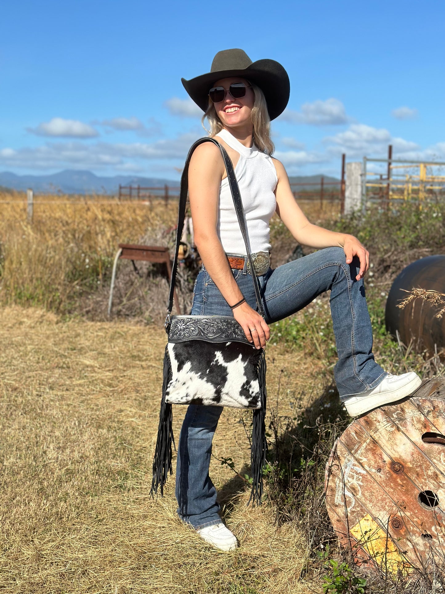 PANDORA - Tooled Cross Body Tassel Bag #101