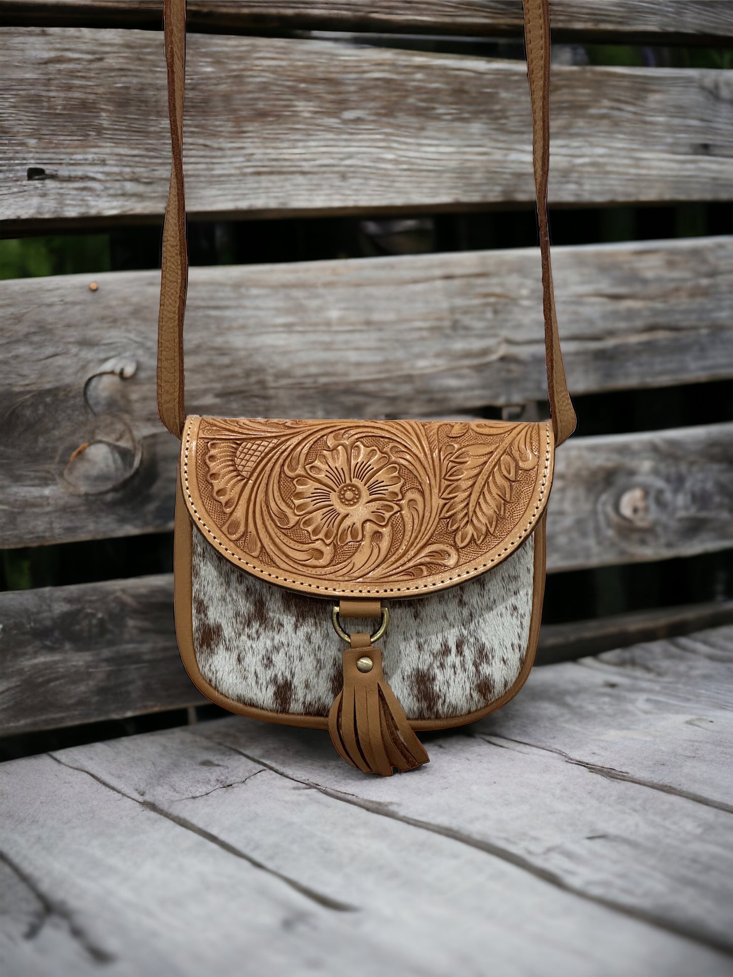 ANDY - Leather Tooled Crossbody Bag # 1