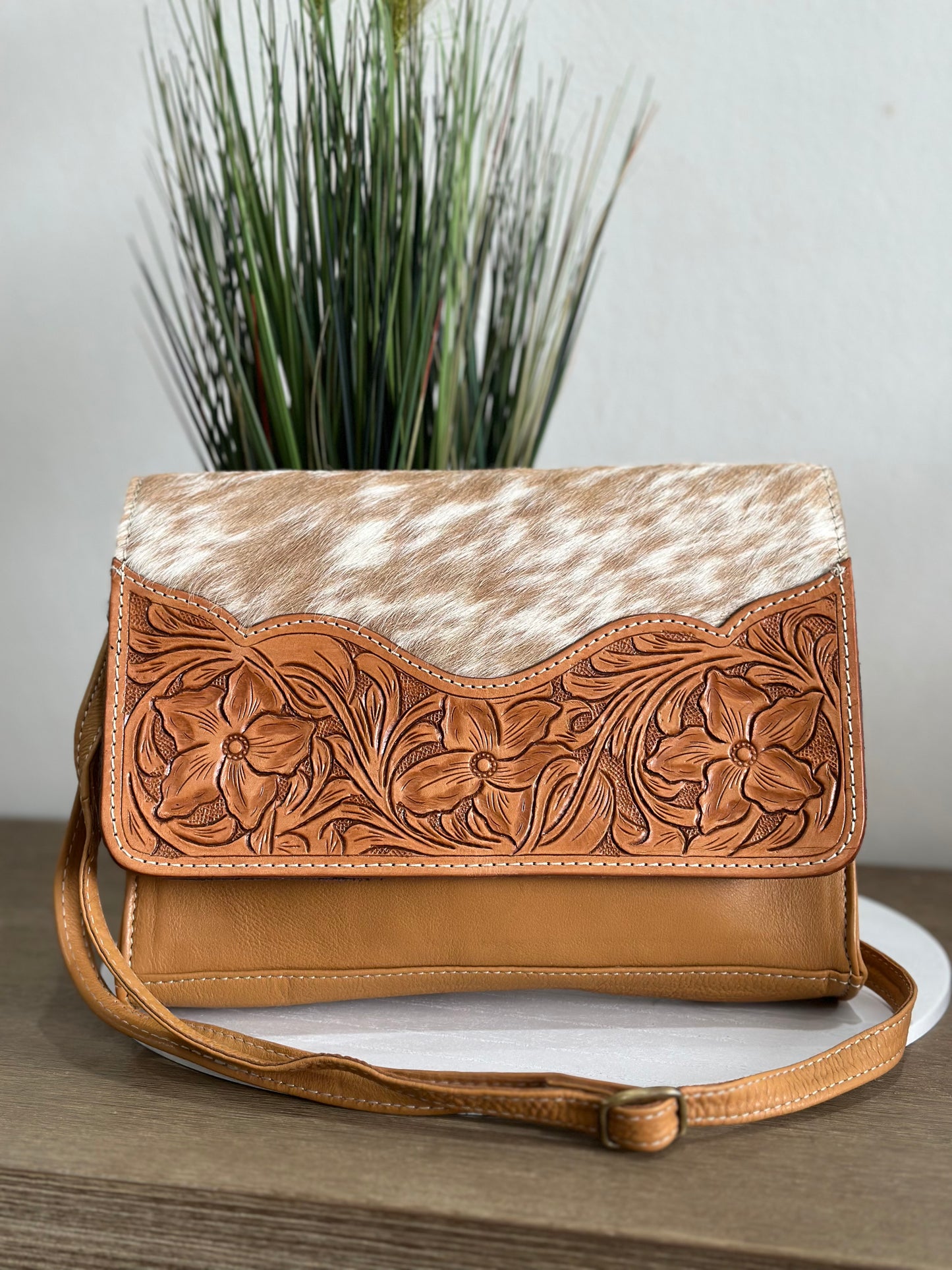 ABBY - Leather Tooled Crossbody Bag # 1