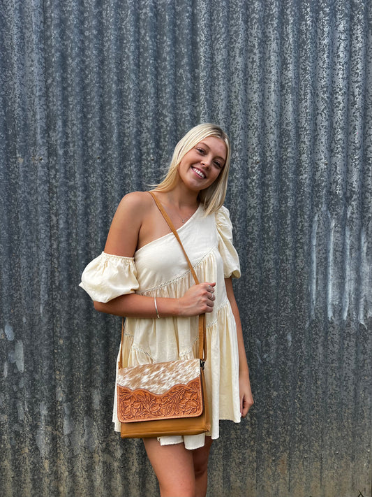 ABBY - Leather Tooled Crossbody Bag # 1