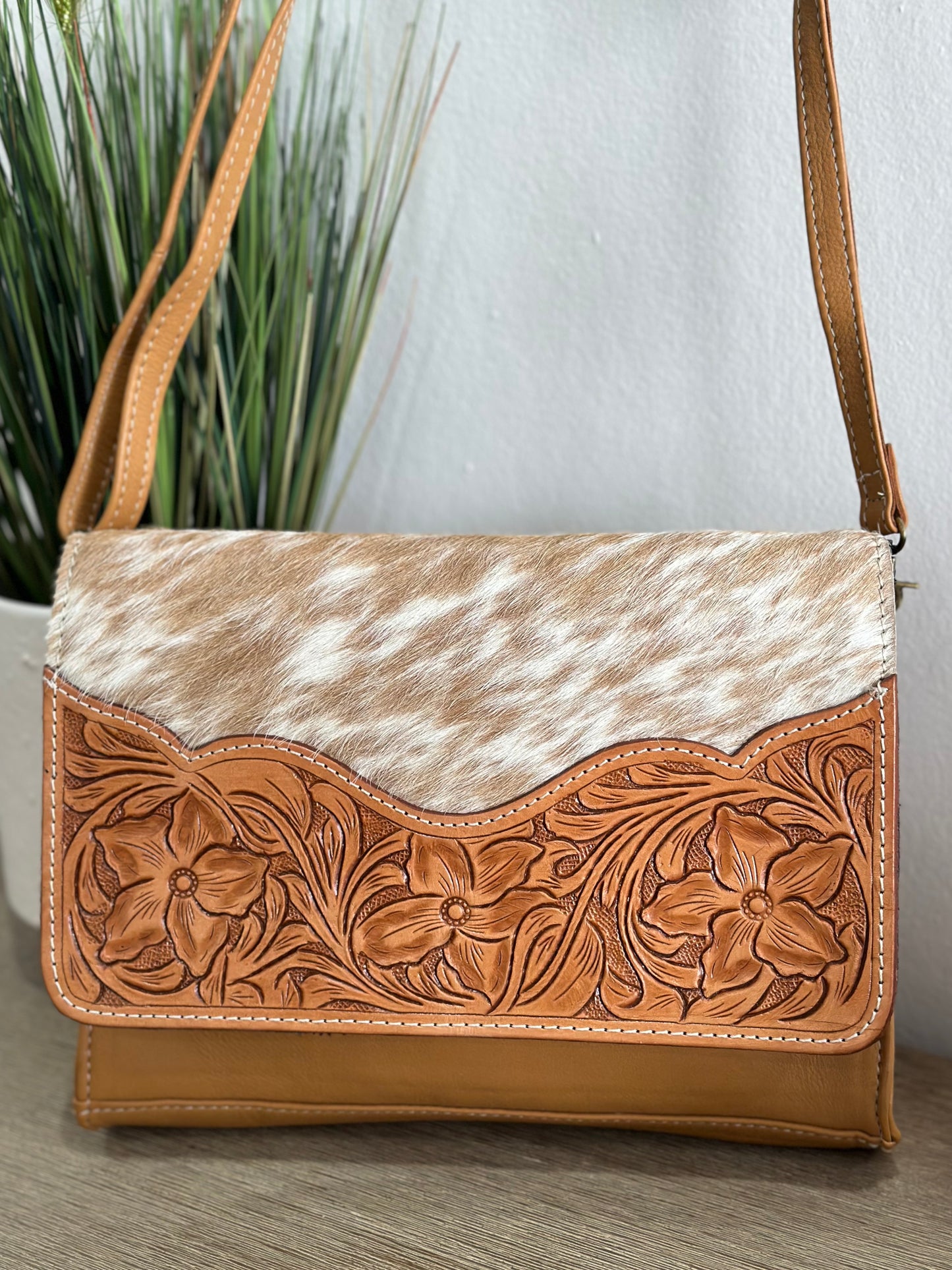 ABBY - Leather Tooled Crossbody Bag # 1