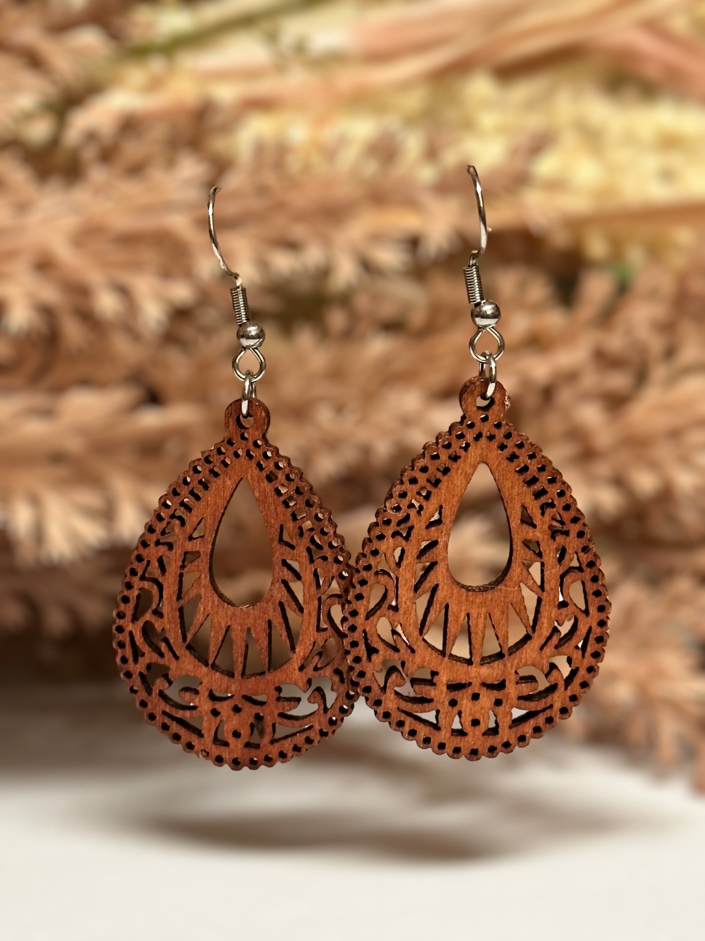 Wooden Dangle Earrings Style 2