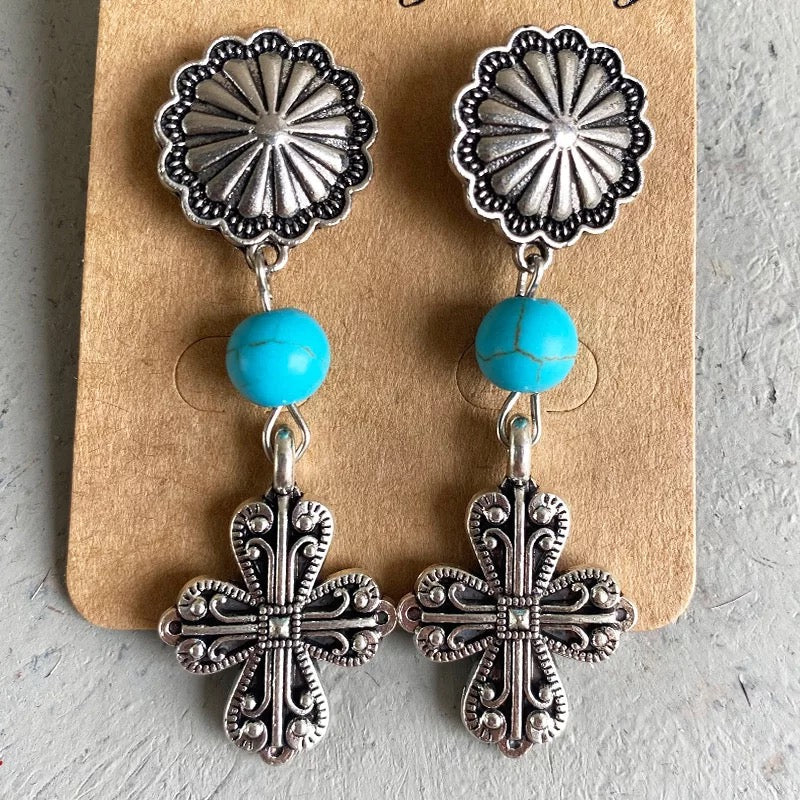 Cross Dangle Earrings