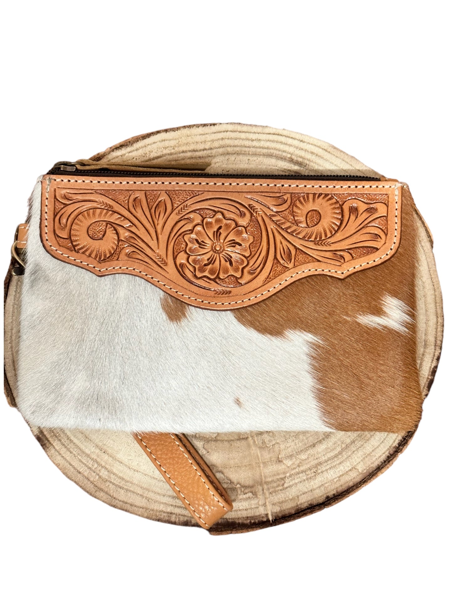 PRESLEY - Tooled Cowhide Clutch #302