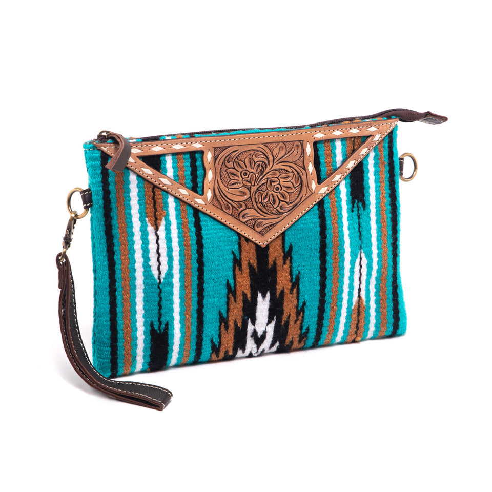 MONTANA - Tooled Saddle Blanket Handbag / Clutch #1