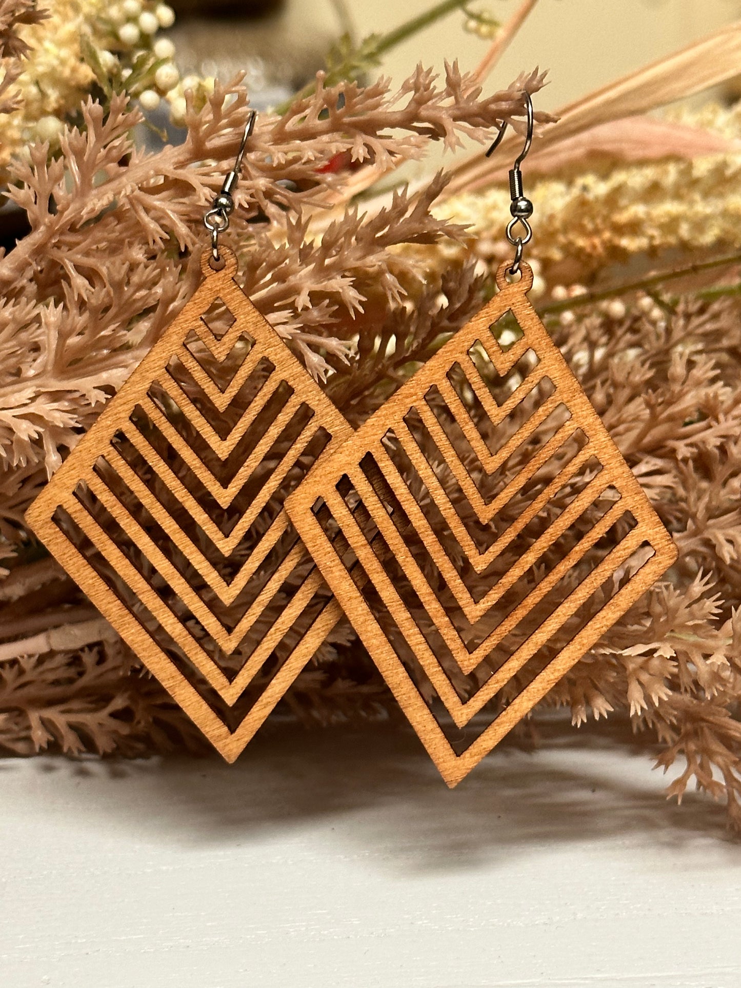 Wooden Dangle Earrings Style 1