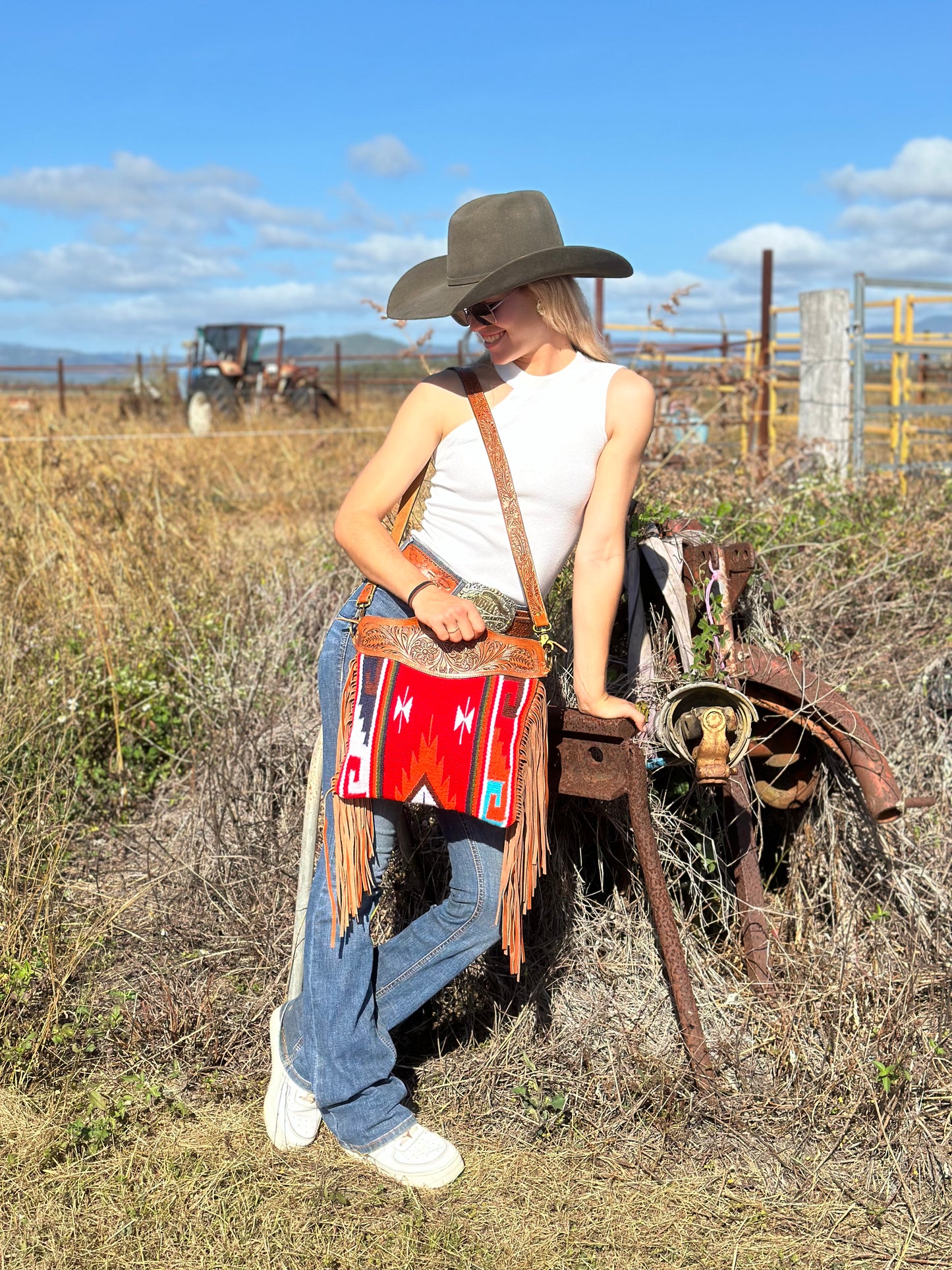 BREA - Blanket Tooled Cross Body Tassel Bag #3