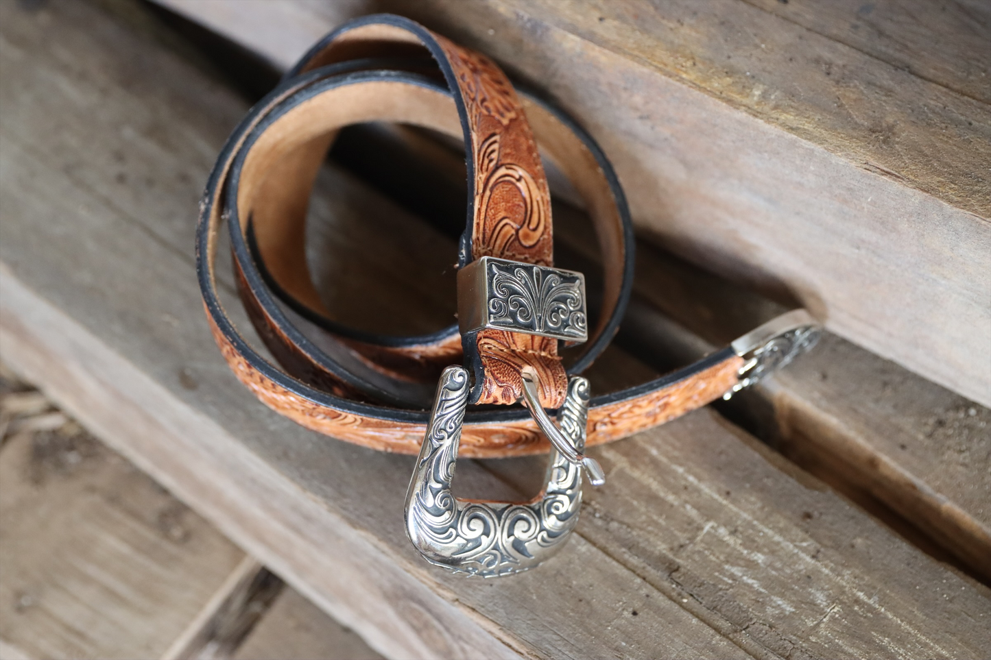 Tooled Leather Belt