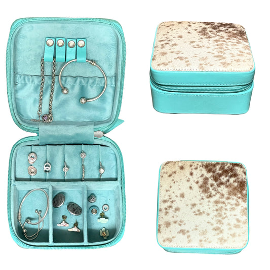 EVA - Turquoise Hide & Leather Jewellery Case #11