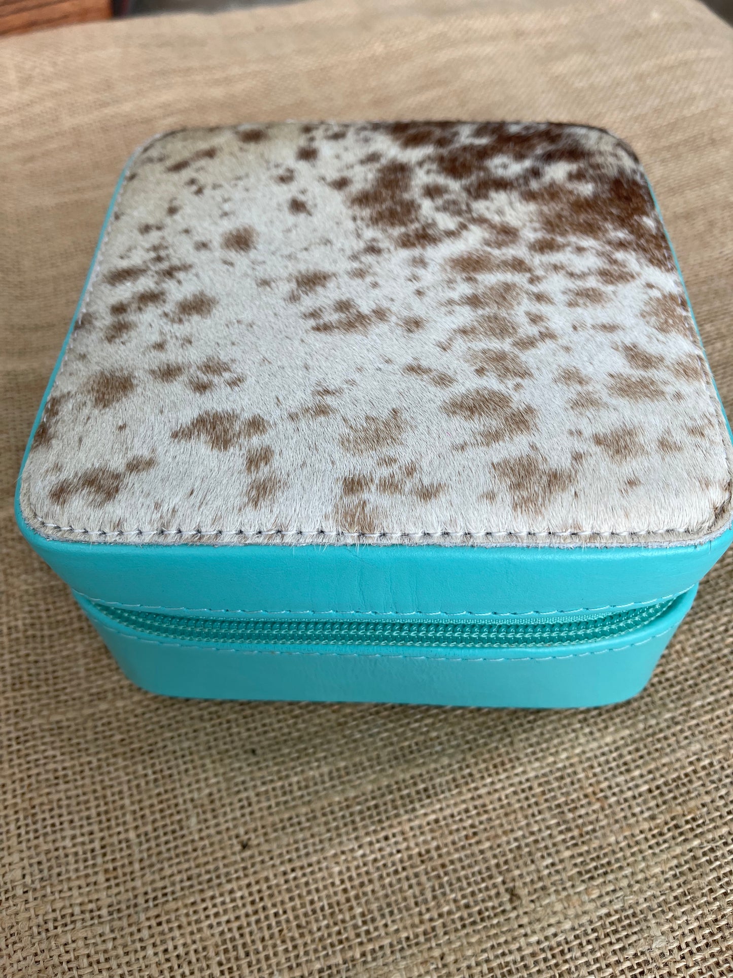 EVA - Turquoise Hide & Leather Jewellery Case #11