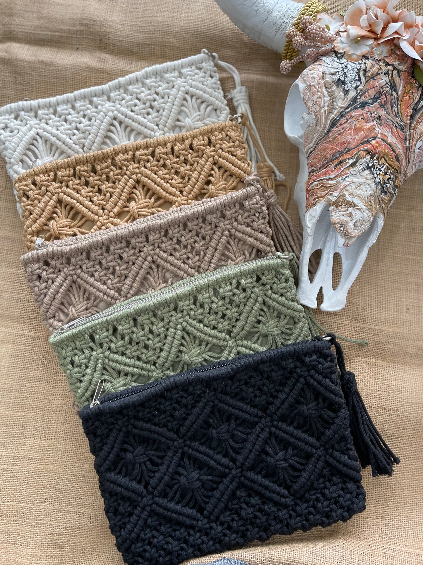 Macrame Clutch - Black