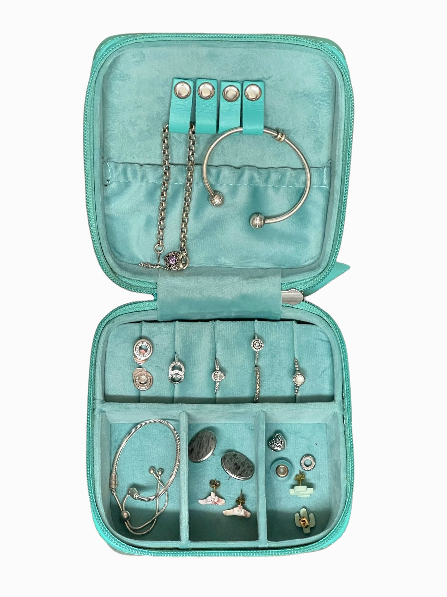 EVA - Turquoise Hide & Leather Jewellery Case #11