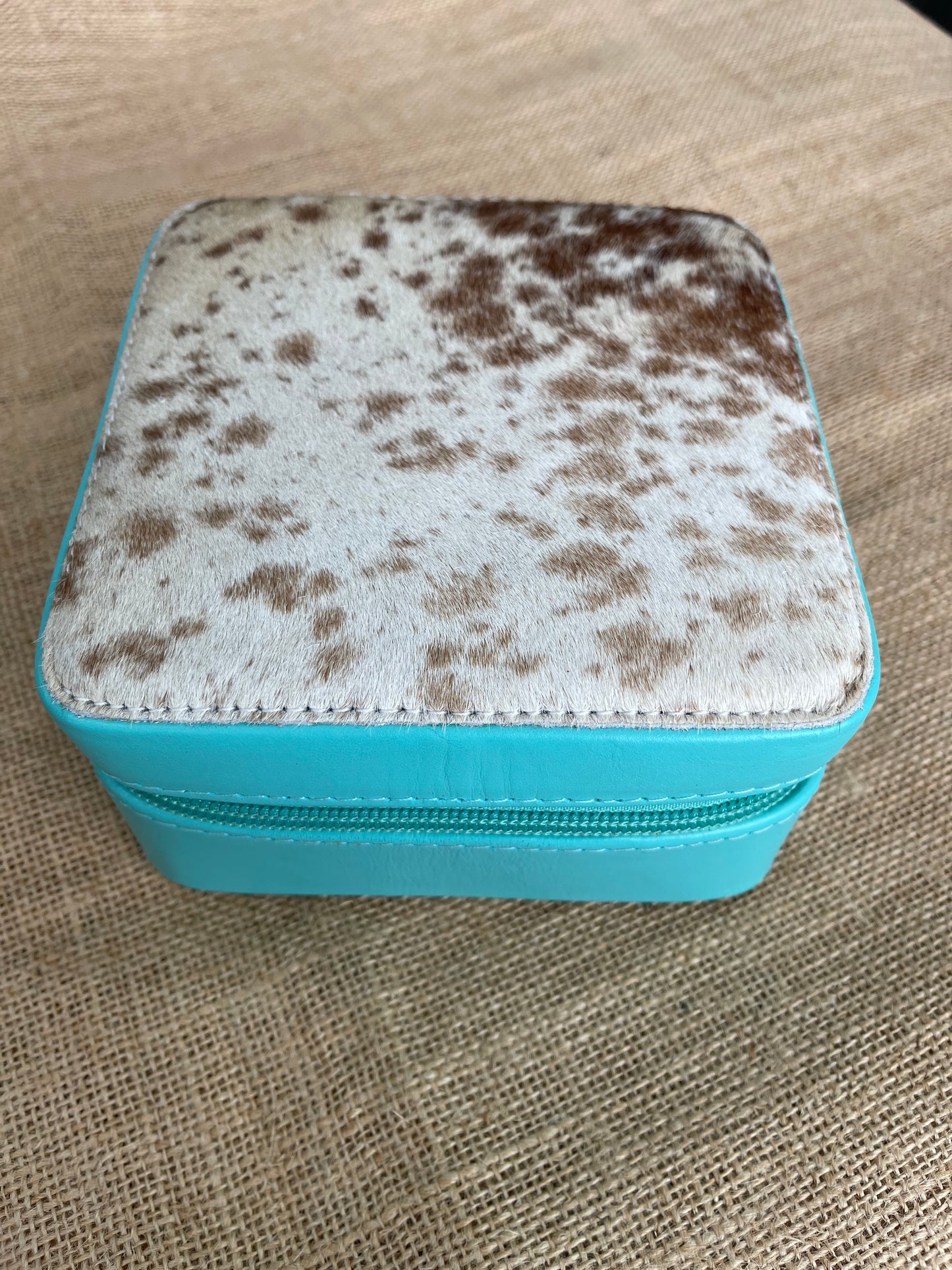 EVA - Turquoise Hide & Leather Jewellery Case #11