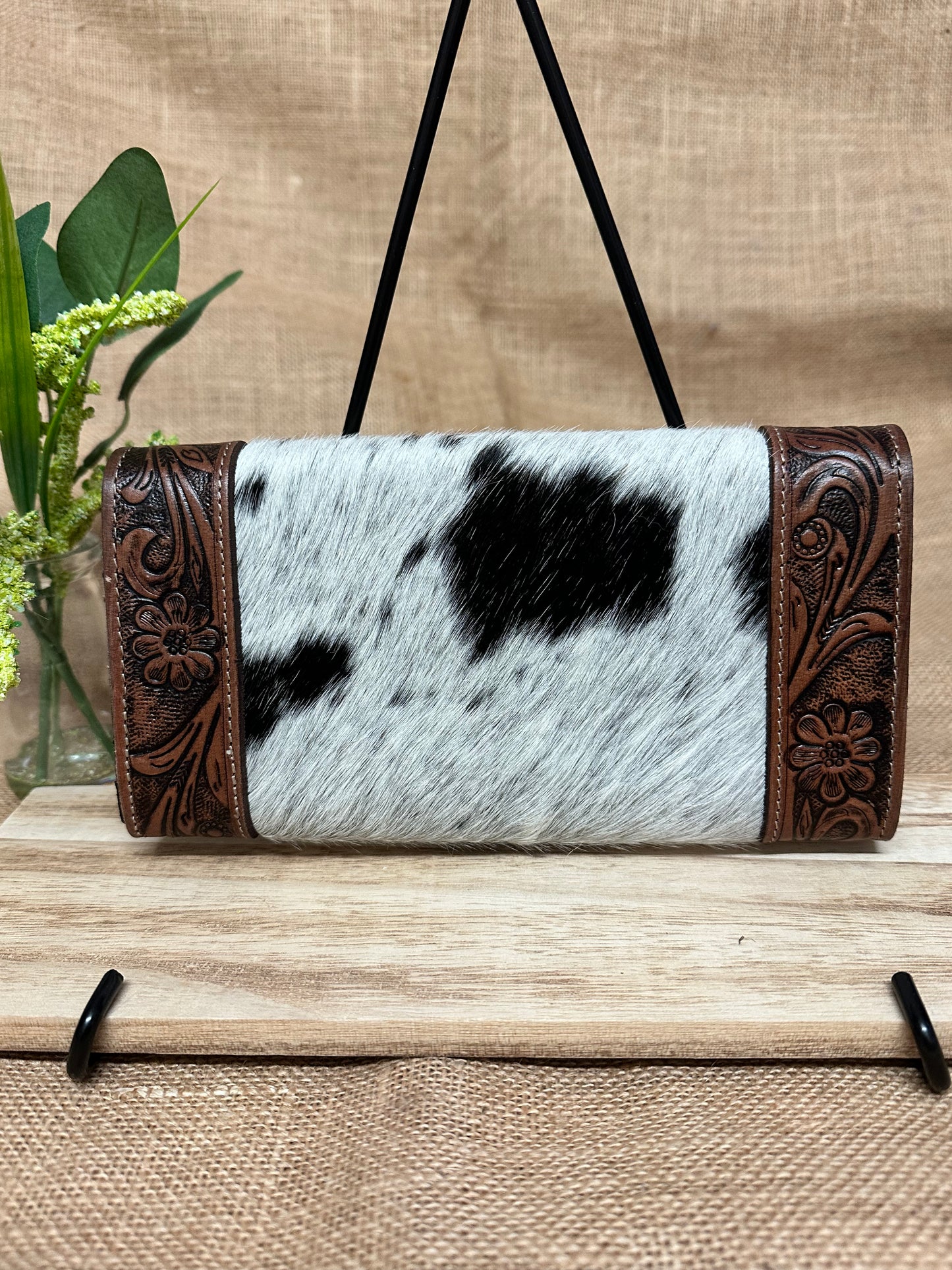 JOLENE - Tooled Leather Cowhide Wallet #1