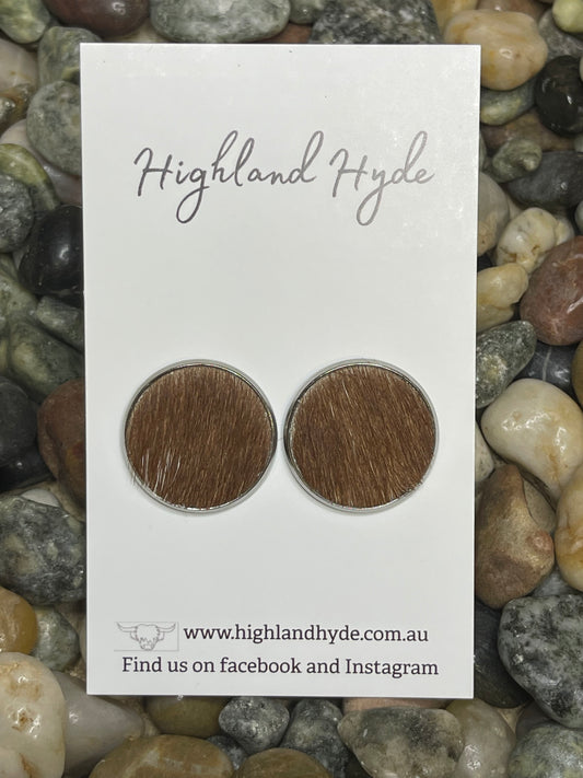 Cowhide 20mm Earrings  #46