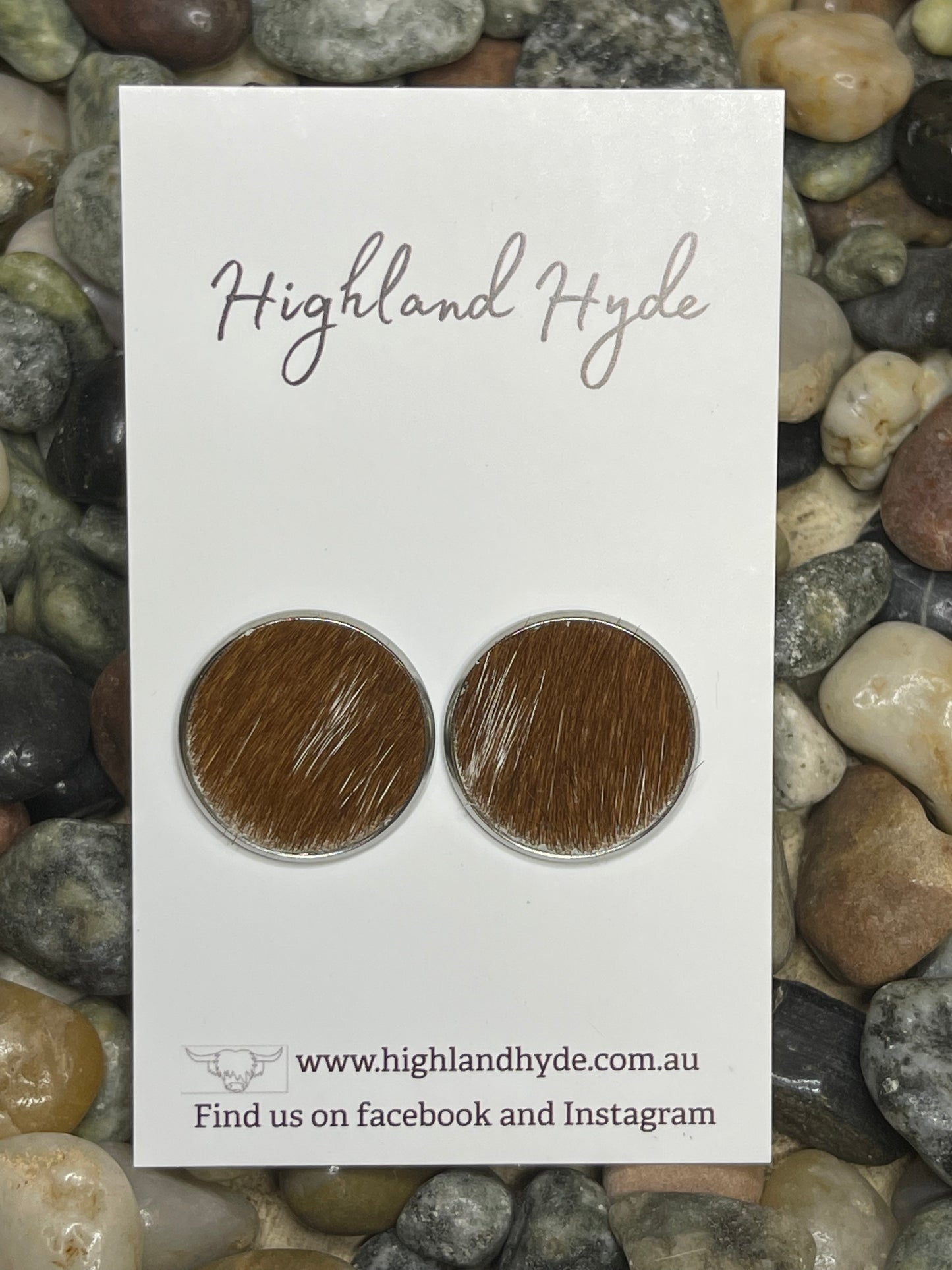 Cowhide 20mm Earrings  #38