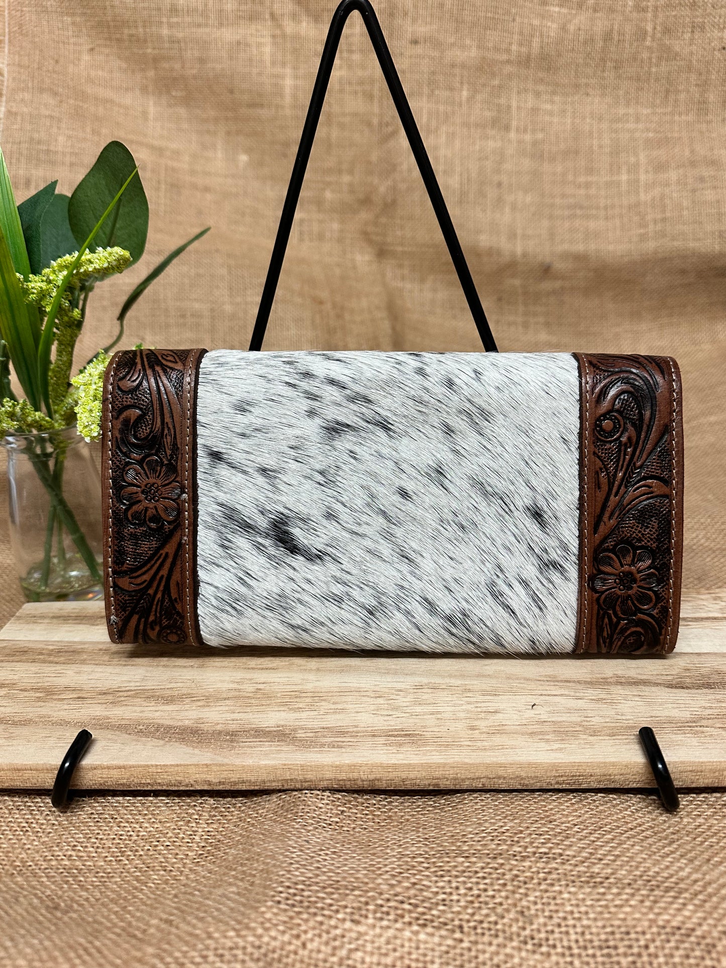 JOLENE - Tooled Leather Cowhide Wallet #2