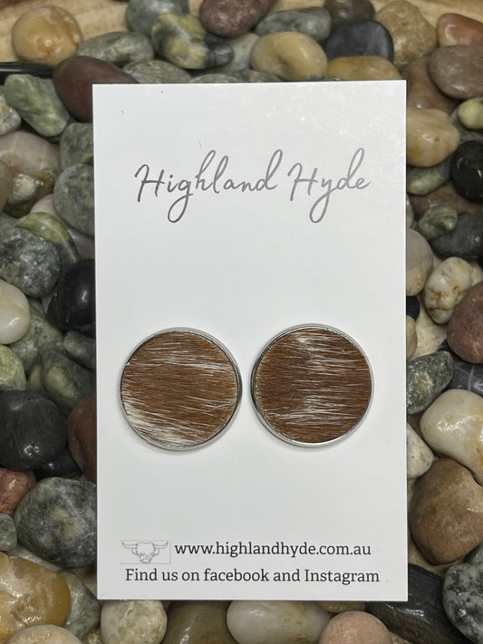 Cowhide 20mm Earrings  #39