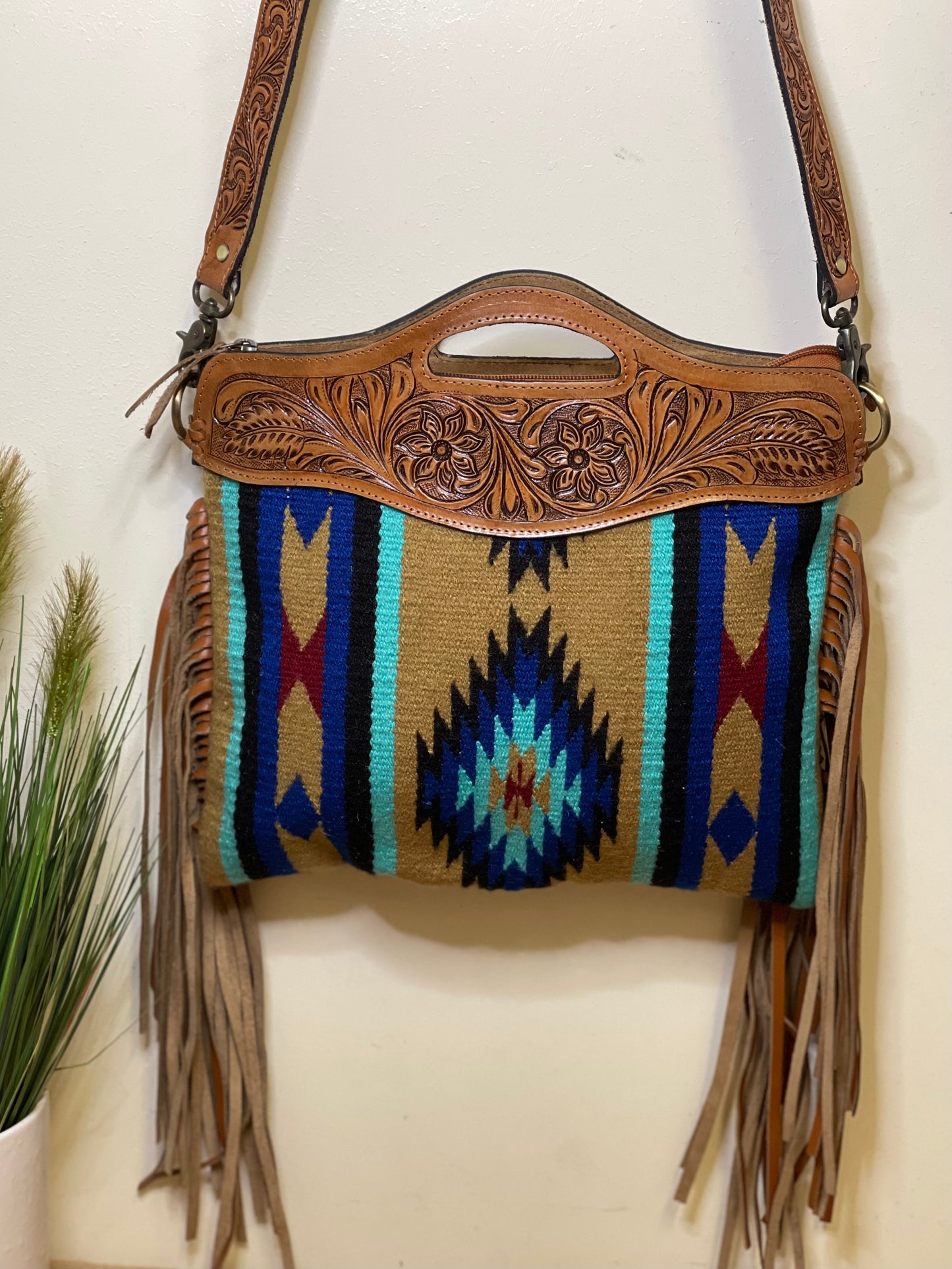 BREA - Blanket Tooled Cross Body Tassel Bag #5