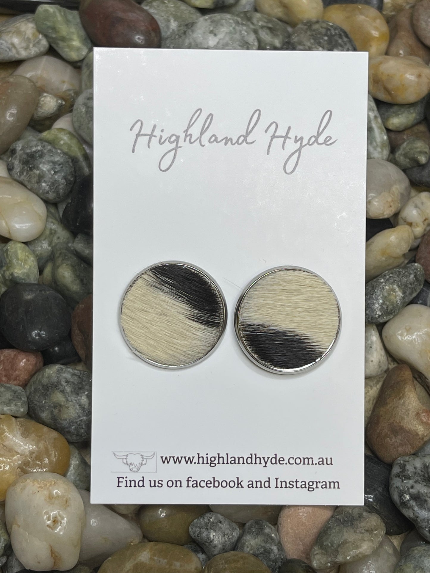 Cowhide 20mm Earrings  #49