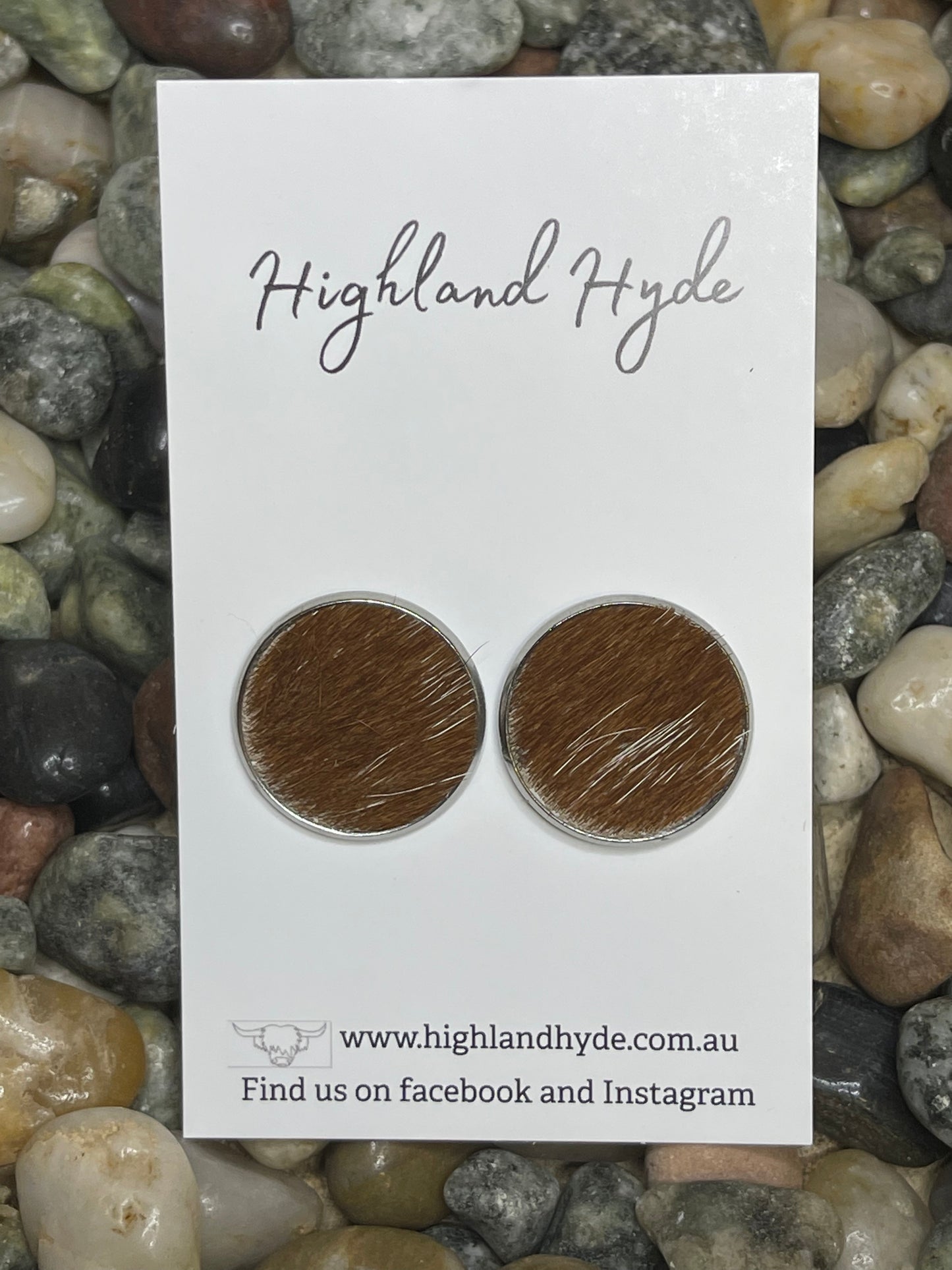 Cowhide 20mm Earrings  #45